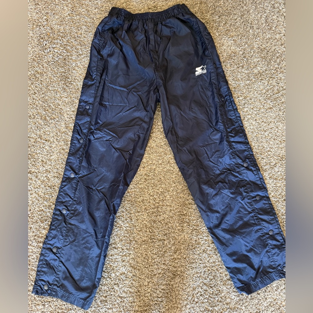 VINTAGE STARTER Navy Snap-Button Athletic Track Pants